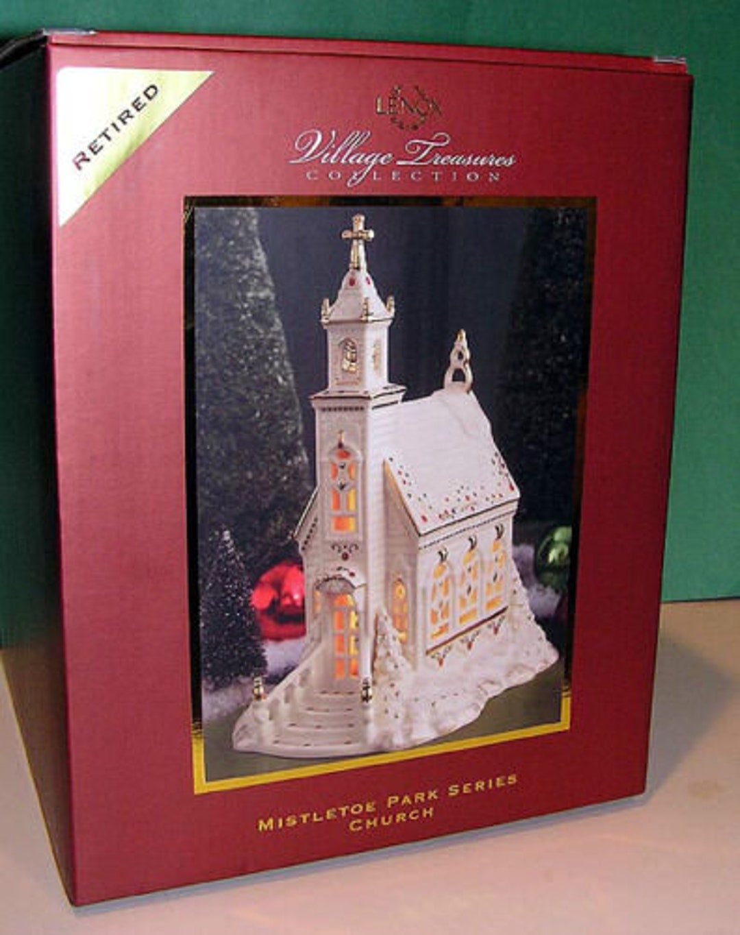 Lenox Mistletoe Park Lighted Church Building Village Treasures Etsy