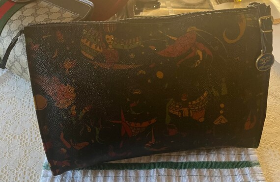 Vintage PIERO GUIDI Clutch Make-up Bag Wristlet Magic Circus
