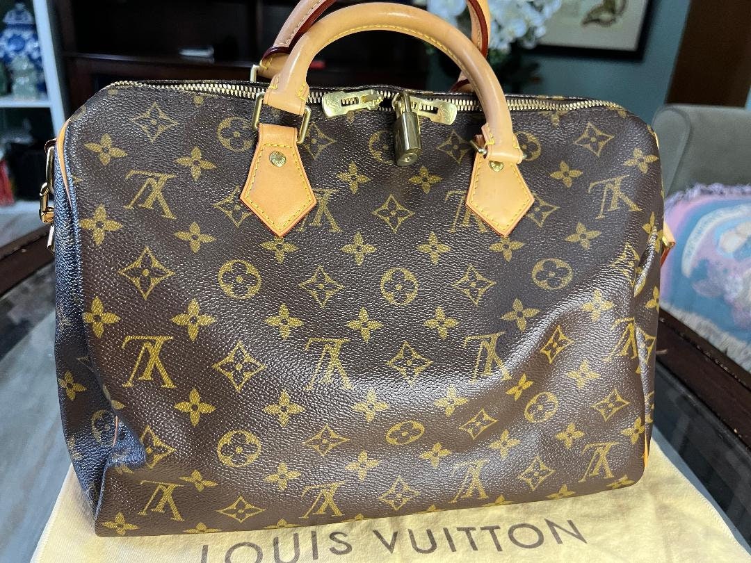 Authentic Louis Vuitton Monogram Speedy 35 Hand Bag Purse MB 0012