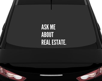Demandez-moi des informations sur les autocollants pour voitures : marketing pour agents immobiliers, vinyle multi-surfaces.