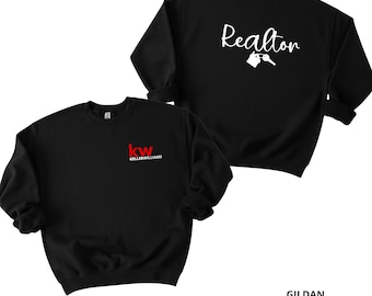 Kw Realtor with Keys Gildan Unisex Sweatshirt: Realtor Marketing Apparel, Vinyl .