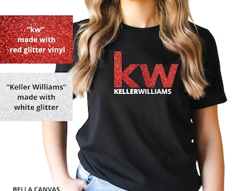 Keller Williams BIG Glitter Logo: Bella Canvas Unisex Realtor T-Shirt.