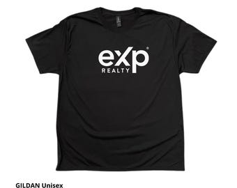 Exp Realty Unisex Performance T-Shirt: Gildan Polyester Jersey Shirt, Vinyl Logo.