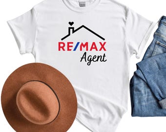 RE/MAX Agent Roof & Heart T-Shirt: Realtor Marketing Apparel, Vinyl Design.