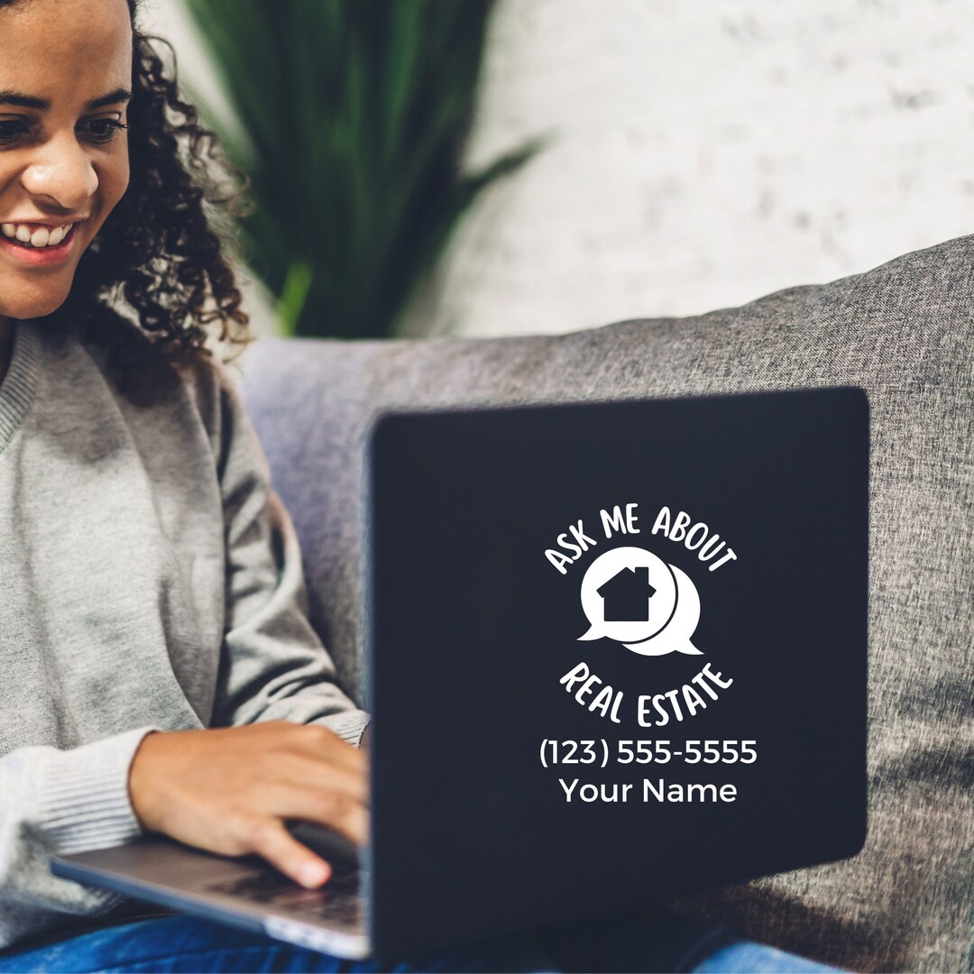 Customizable Ask Me About Real Estate Decal, Real Estate Decal, Add