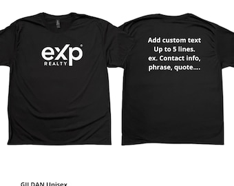 Customizable Exp Realty Unisex Performance T-Shirt: Gildan Polyester Jersey Shirt, Personalized, Vinyl.