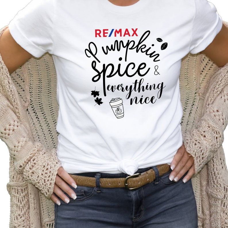 RE/MAX Pumpkin Spice and Everything Nice Unisex T-Shirt, Fall Season Real Estate T-Shirt, Autumn Realtor T-Shirt, Remax Agent Shirt. image 7