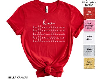 Keller Williams Cursive Logo T-Shirt: Realtor Marketing, Bella Canvas Unisex Tee.