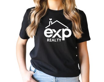 EXP Realty Roof & Heart Logo T-Shirt: Realtor Marketing Apparel, Bella Canvas Tee.