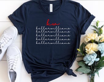 Keller Williams Cursive Logo T-Shirt: Realtor Marketing, Bella Canvas Unisex Tee.