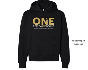 Realty One Group Solid Gold Bella Canvas Heavyweight Hoodie, Custom Realtor Modern Outerwear.