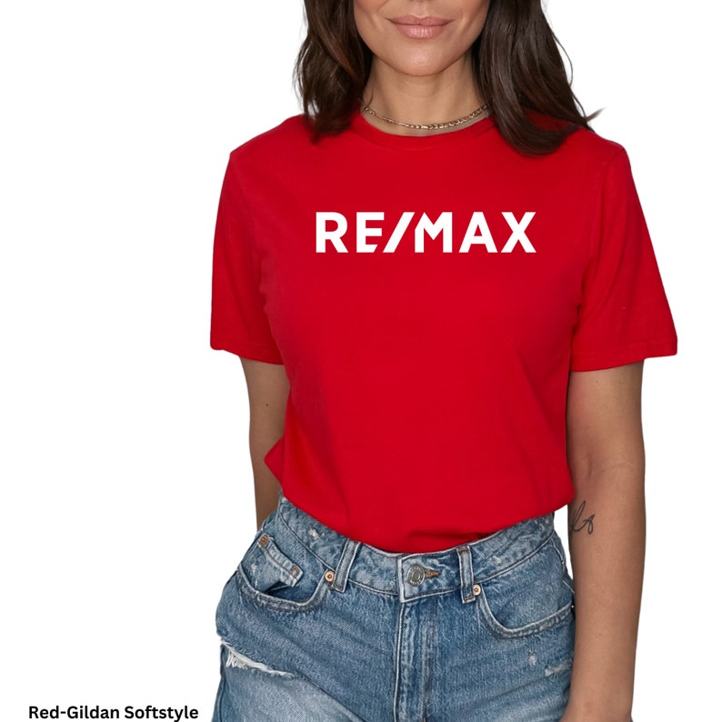 RE/MAX Logo Unisex T-Shirt, Realtor Marketing T-Shirt, Real Estate T-Shirt, Realtor Gift, Vinyl Design, Gildan Softstyle Unisex T-Shirt. image 8