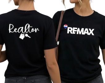 REMAX New Logo, Realtor with House Keys T-Shirt: Realtor Marketing Apparel, Vinyl.