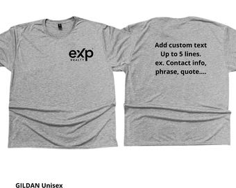 Customizable Exp Realty Unisex Performance T-Shirt: Gildan Polyester Jersey Knit Top, Vinyl.