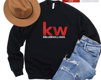 Keller Williams Glitter Logo: Bella Canvas Unisex Raglan Sweatshirt.