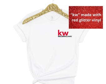 Keller Williams Glitter Logo T-Shirt: Bella Canvas Unisex Tee, Realtor Marketing Apparel.