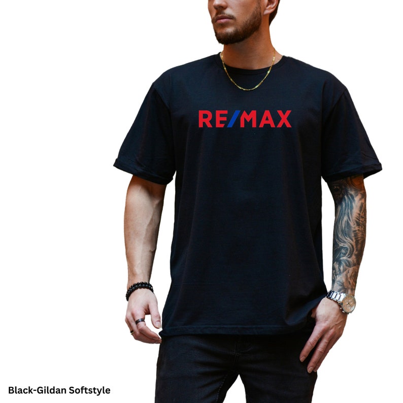RE/MAX Logo Unisex T-Shirt, Realtor Marketing T-Shirt, Real Estate T-Shirt, Realtor Gift, Vinyl Design, Gildan Softstyle Unisex T-Shirt. image 1