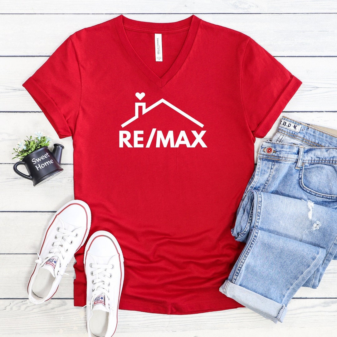 REMAX Logo With Roof & Heart Vneck Unisex Tshirt, Remax Agent Tshirt