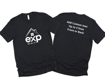 Customizable EXP Realty Roof & Window T-Shirt: Bella Canvas Realtor Tee.