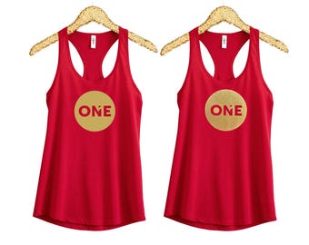 Realty One Group Women's Racerback Tank: Solid or Glitter Round Logo, Vinyl.