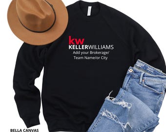 Keller Williams Logo/Add Branch Name: Bella Canvas Sponge Fleece Raglan Pullover, Realtor Apparel.