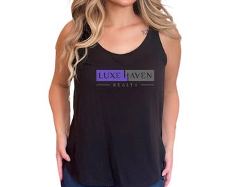 Luxe Haven Realty Ladies' Tank Top: Realtor Top, Vinyl Logo.