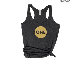 Realty ONE Group Tank Top: Women's Realtor Gold Solid or Glitter Vinyl Design.