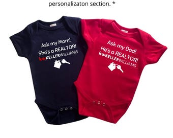 Ask My Dad, Customize Name, He's A Realtor T-Shirt - KW Kids Shirts, Onesies, Shirts, Vinyl.