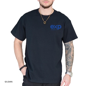 Camiseta unisex con el logotipo de Exp Realty de Gildan, camiseta de Exp Realtor, camiseta unisex de marketing inmobiliario, logotipo de vinilo, camiseta de algodón pesado de Gildan.