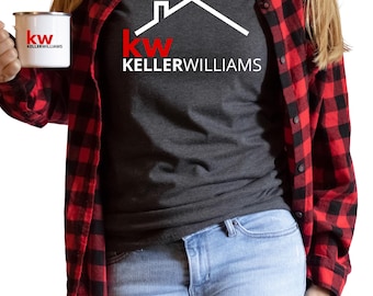 Keller Williams Roof & Heart Logo Bella Canvas T-Shirt: KW Realtor Marketing Tops, Vinyl Design.