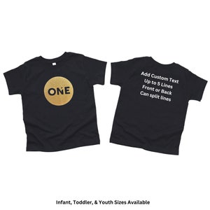 Logotipo personalizable de Realty One Group con opción de texto personalizado. Camisetas para niños, bebés, niños pequeños y jóvenes. Camisetas de lona Bella, diseño de vinilo.