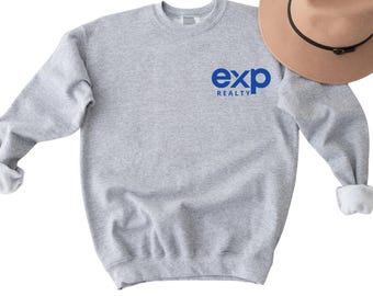 Exp Realty Crewneck, Gildan Unisex Sweatshirt, Realtor Marketing Apparel, Vinyl Logo.