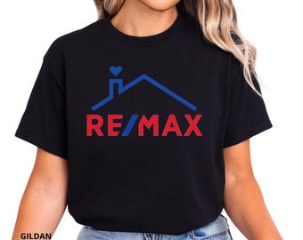 REMAX Roof & Heart: Gildan Unisex T-Shirt, Realtor Marketing Top, Gildan Heavy Cotton.