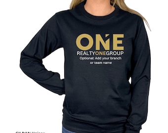 Realty ONE Group Solid Gold: Gildan Unisex Long Sleeve T-Shirt, Realtor Marketing.