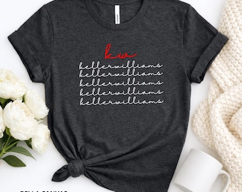 T-shirt à logo cursif Keller Williams : marketing pour agents immobiliers, t-shirt unisexe en toile Bella.