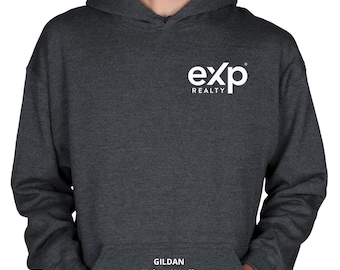 EXP Realty Gildan Unisex Hoodie, Real Estate Hooded Sweatshirt, Realtor Apparel, Vinyl Logo.