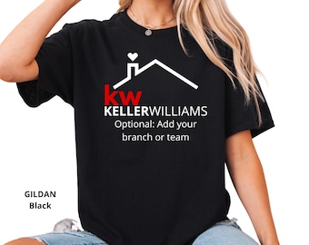 T-shirt unisexe Keller Williams Roof & Heart : chemise en vinyle, design en vinyle.