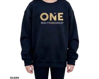 Realty ONE Kids Crewneck Sweatshirt: Gildan, Custom Real Estate Apparel.