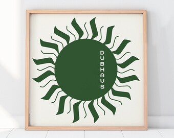 DUBHAUS SUN Poster Print Mid Century Modern Modernism Le Corbusier Alexander Girard Rasta Tattoo Reggae Bauhaus Ethiopia Lion Judah Eames