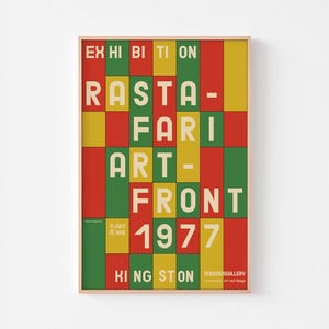 Rastafari Art Exhibition Poster Print | Reggae Bob Marley Ras Daniel Ethiopia | Bauhaus Herbert Bayer Swiss Typography | FREE SHIPPING