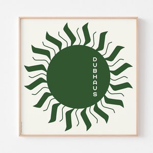 DUBHAUS SUN Poster Print Mid Century Modern Modernism Le Corbusier Alexander Girard Rasta Tattoo Reggae Bauhaus Ethiopia Lion Judah Eames