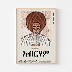ABRAHAM ARTE ETIOPIO Cartel Impresión Biblia Israelita Judía Jah Rastafari Haile Selassie León Hebreo Judá Bob Marley Pared Pintura Amárica