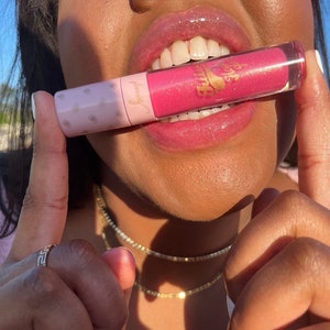 Club Renaissance Holographic lipgloss, pink glitter lip gloss, holo lipgloss, holo Glossy glazed tinted Gloss