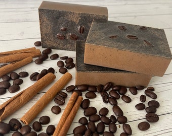 Coffee Soap| Natural Exfoliating Soap | Cinnamon Soap | Shea Butter Soap | Natural Glowing Skin Soap | Face and Body Soap| Gift Favors Soap