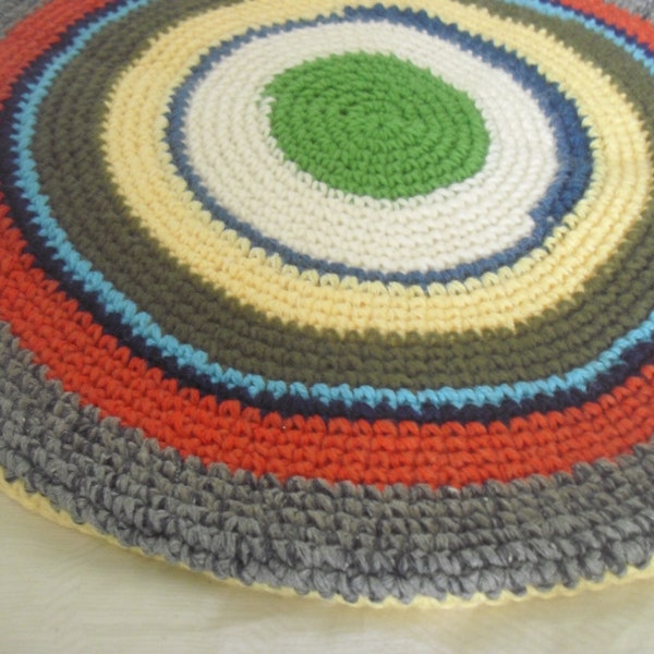 Knitted double-sided rugs for home ,Wool mat double, handmade crochet mat, natural rug