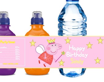 Personalised Peppa Pig Fruit shoot & Water bottle labels