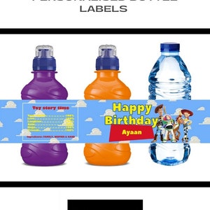 Personalised Toy Story Fruit Shoot & Water Bottle Labels 