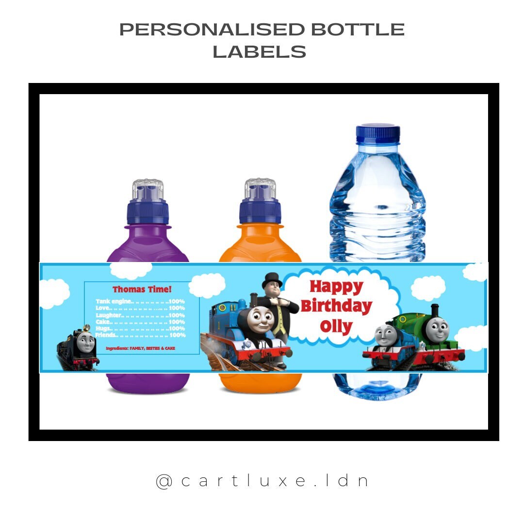Personalised Thomas The Tank Engine Sweet Cone Stickers - Birthday Party Labels