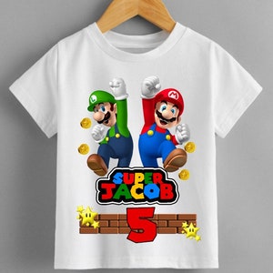 Buy MARIO Personalised Birthday T Shirt Kids Boys Fun Tee T-shirt