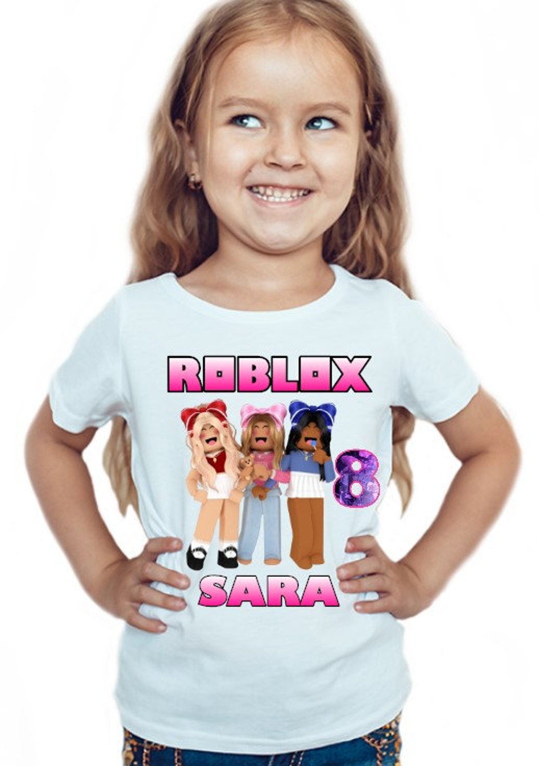 Roblox Girls Personalised Birthday T Shirt Kids Girl Fun Tee - Etsy UK